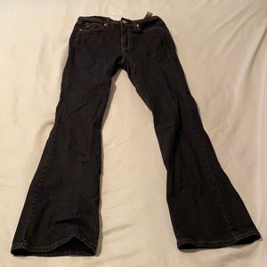 Black denim low-waisted flare jeans